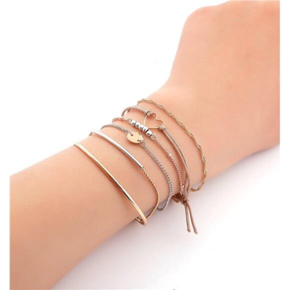 Women Layered Bracelet Set Assorted Beaded Multiple‎ Stackable Wrap Bangle Set - Picture 2 of 5